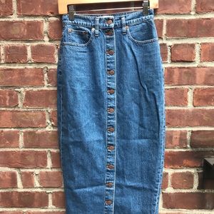 Madewell denim midi skirt